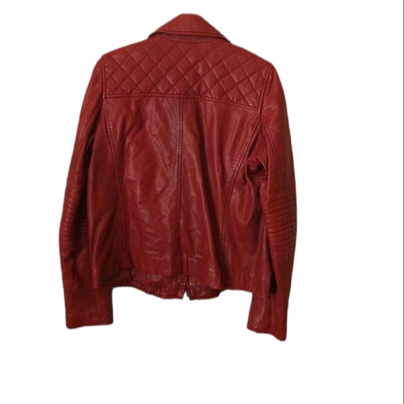 NWOT! Barneys New York! Red leather Jacket size M - Picture 6 of 6